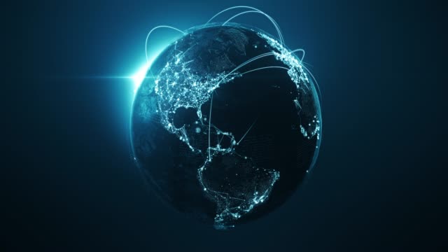 hghly detailed animation, perfectly usable for all kinds of topics related to international business, global networks or commercial flight routes
