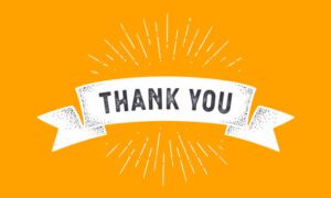old school ribbon flag banner with text thank you