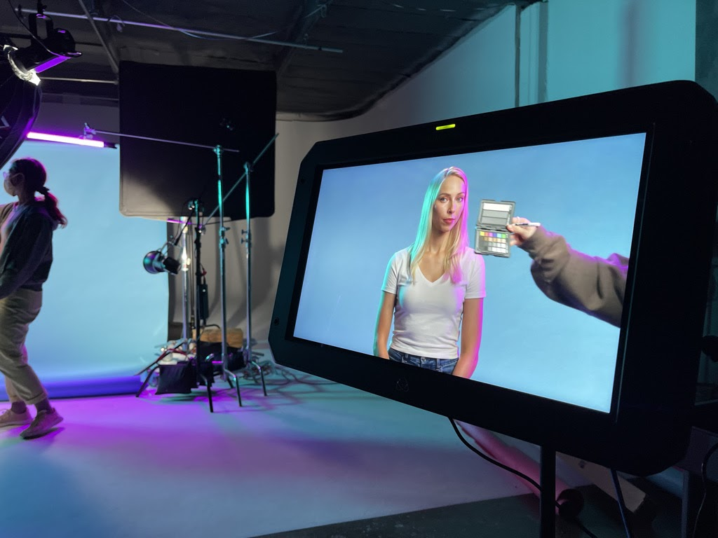 Color test during a corporate video production