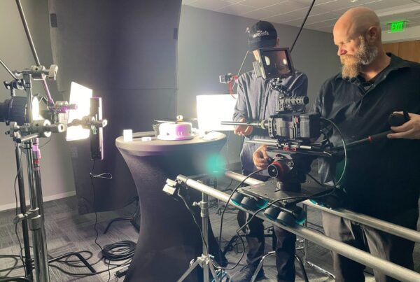 corporate brand video production set