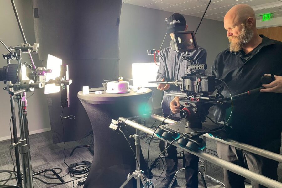 corporate brand video production set