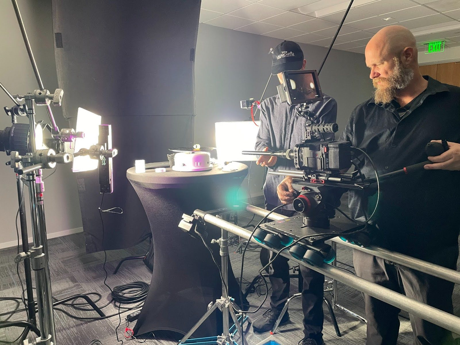 corporate brand video production set