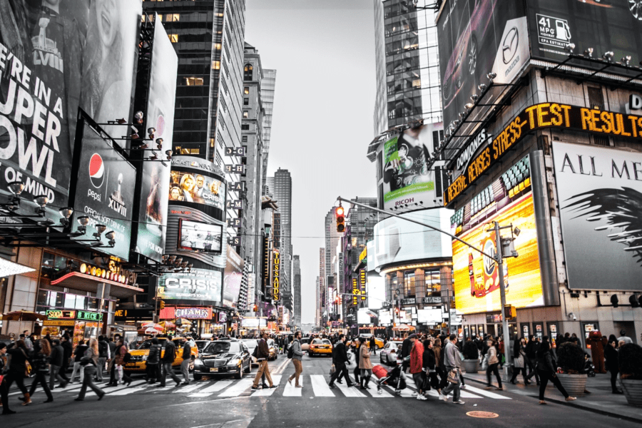 Multiple advertisements on billboards