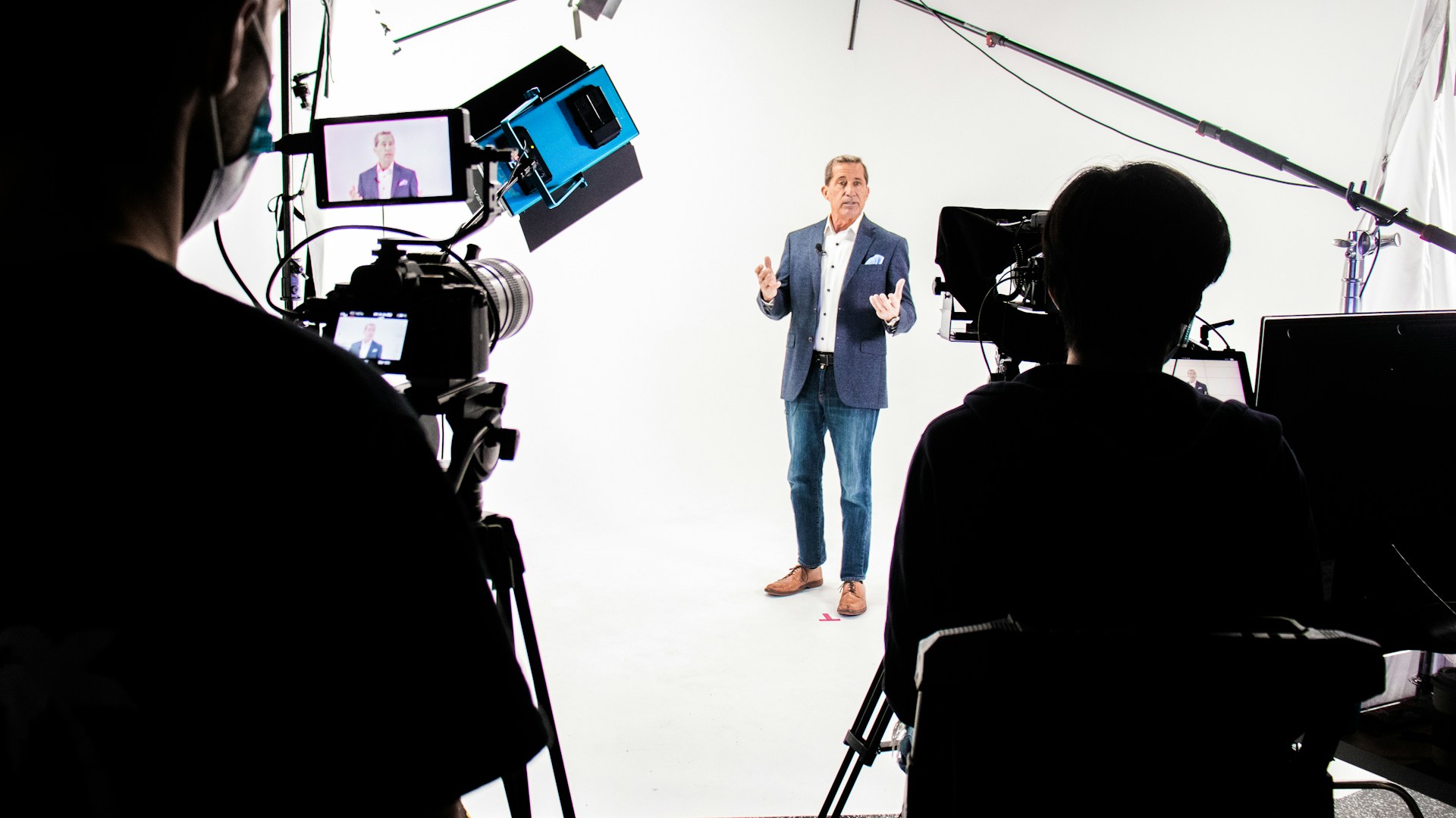 Business owner telling the story of his company