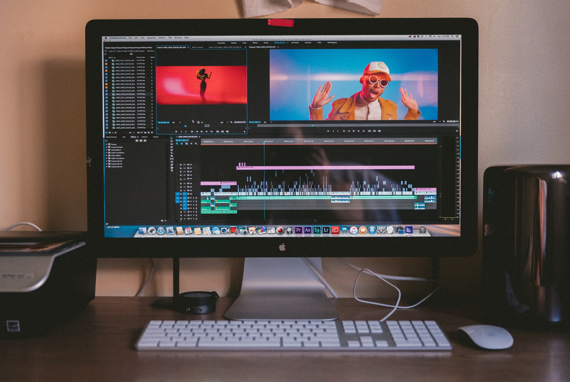 Creative corporate video being edited on a Mac