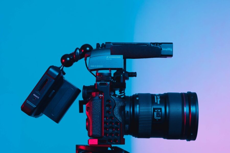 A camera shooting a video