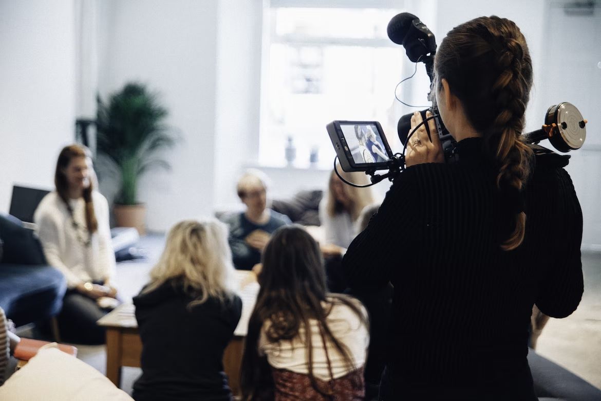 professional video production in a classroom