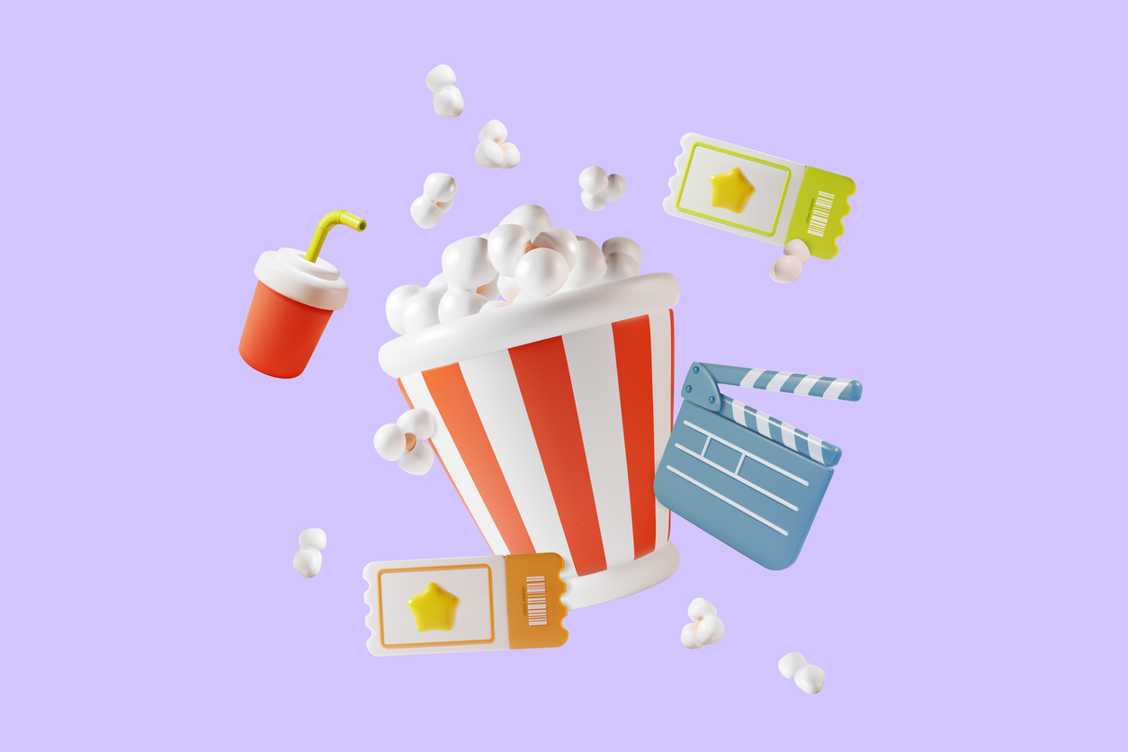 animated movie popcorn graphic