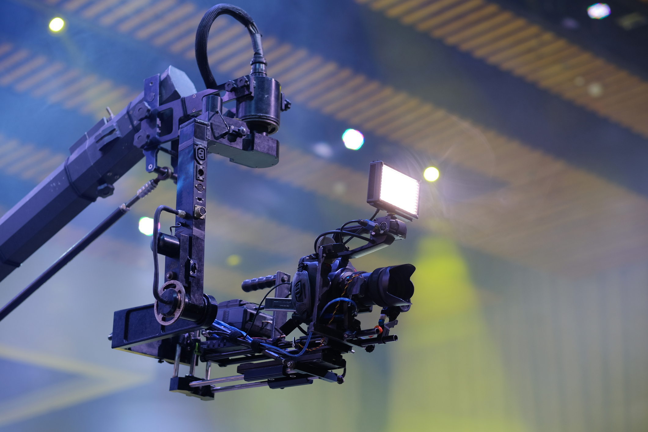 infomercial production camera on a crane