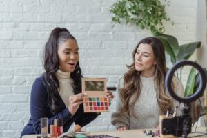 Women filming a makeup brand launch video
