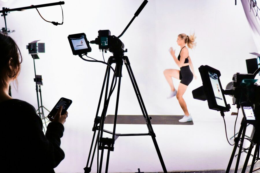 crew and cast member filming an explainer video