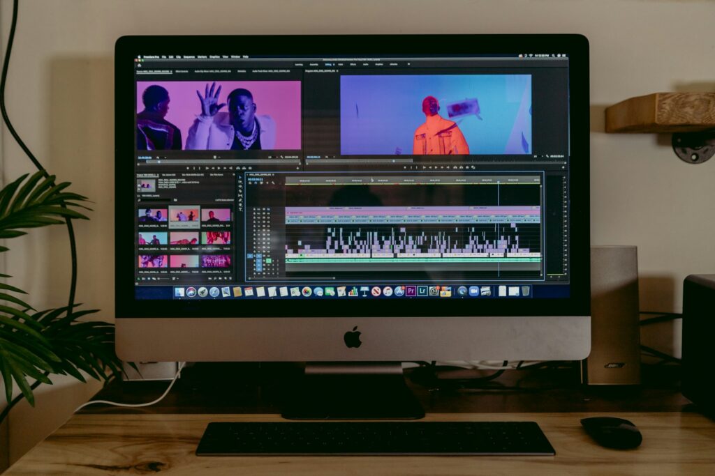Computer open to video editing software