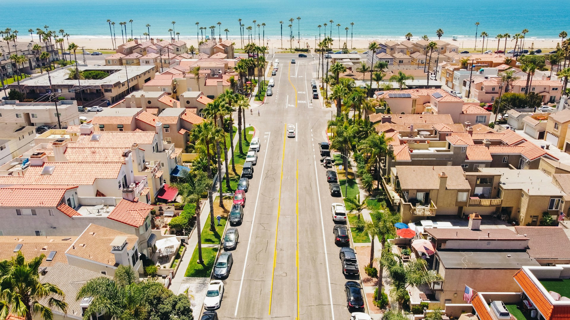 Residential coastal neighborhood near Huntington Beach
