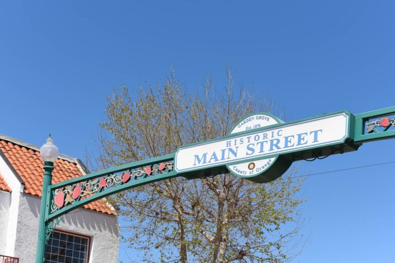 main street sign in garden grove california