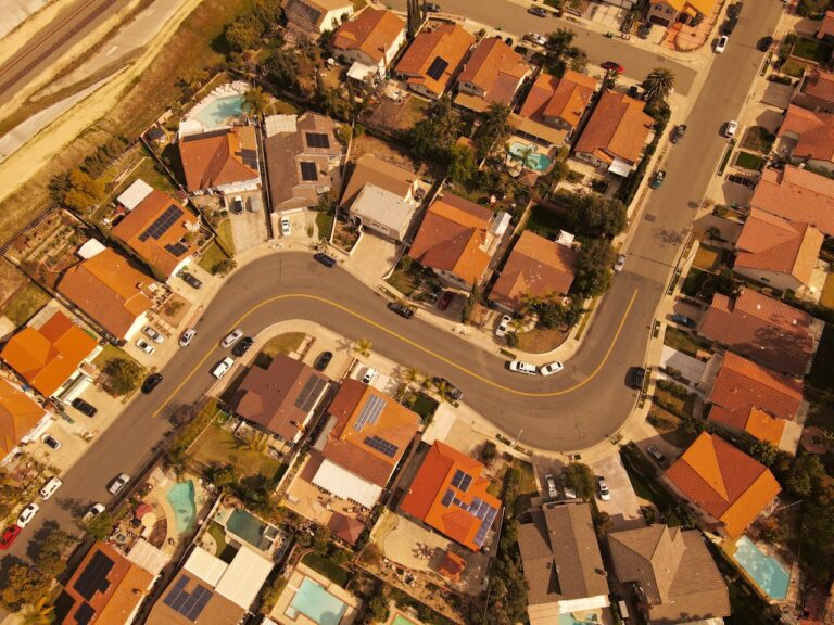 Aerial view of neighborhood in Mission Viejo, CA