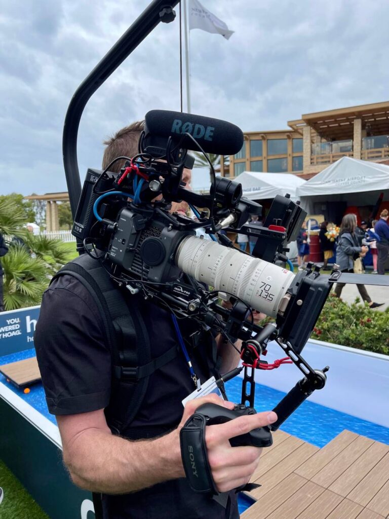 336 Productions gimbal camera operator filming a Hoag Hospital event in Newport Beach, CA