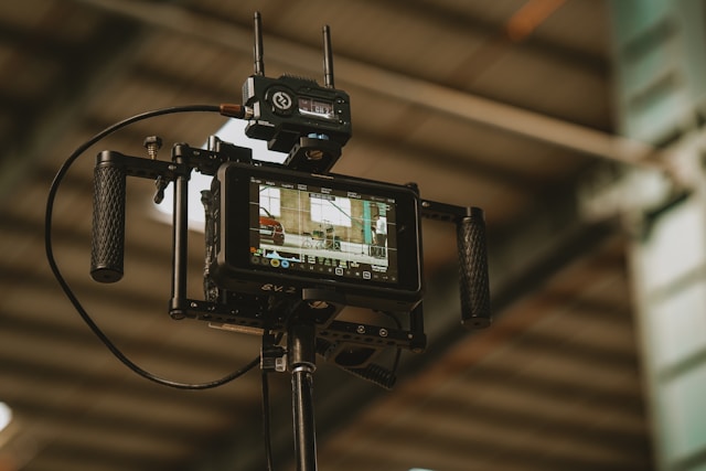 Monitor in use for a video shoot in City of Orange, CA